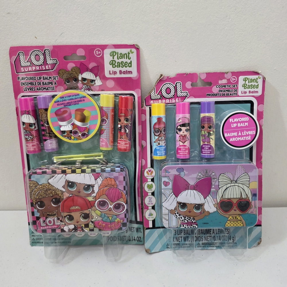 L.O.L Surprise! Flavoured Lip Balm Set ~ Plant Based  [Box Damaged On The Top]